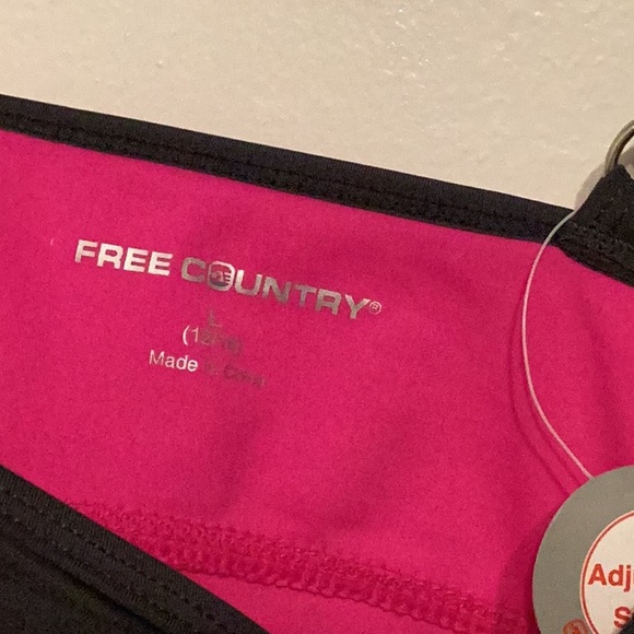 Free Country Women's Pink and Black Double Strap Tankini Top - Picture 4 of 14